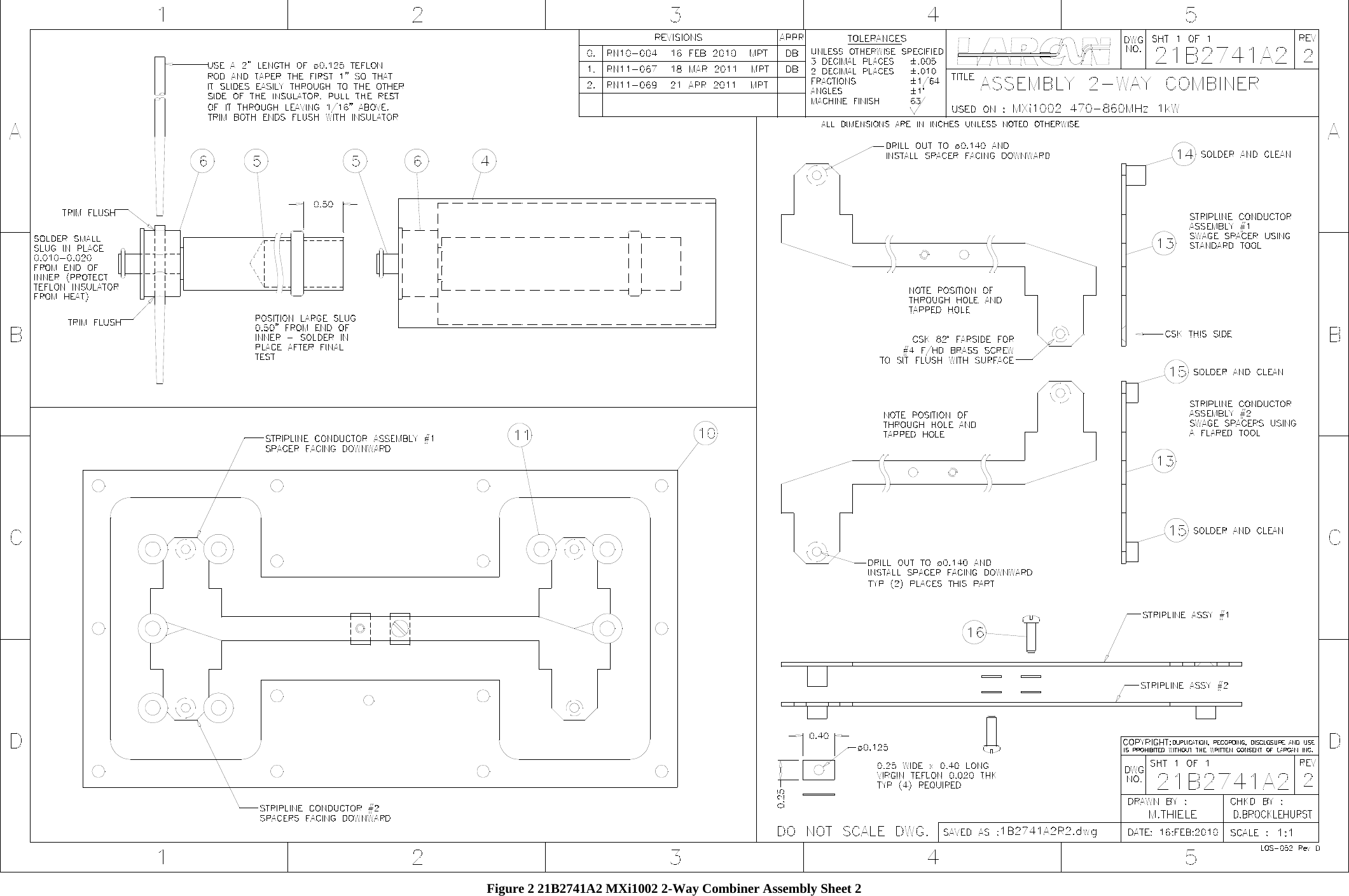    Figure 2 21B2741A2 MXi1002 2-Way Combiner Assembly Sheet 2 