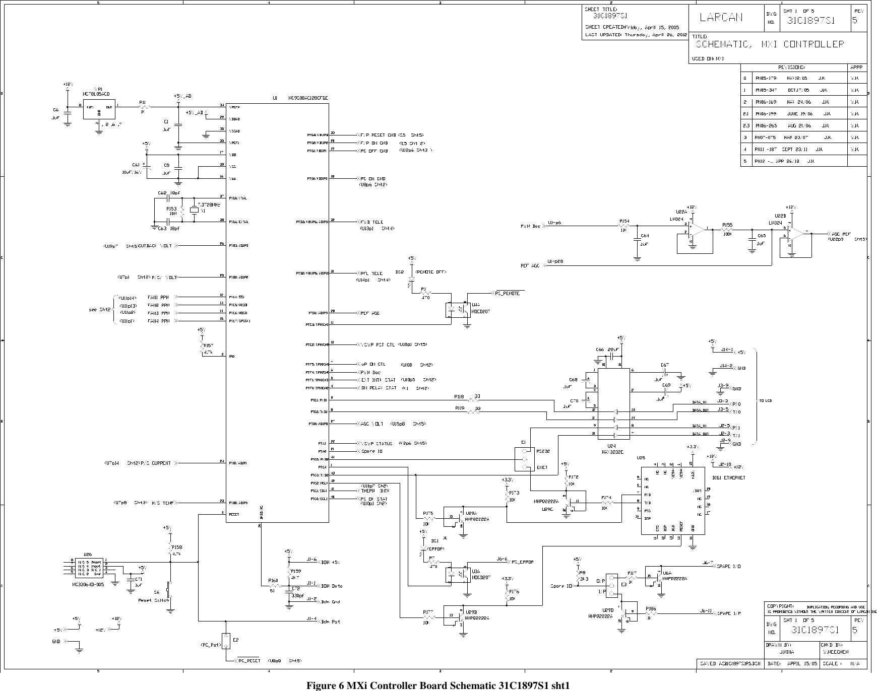     Figure 6 MXi Controller Board Schematic 31C1897S1 sht1  