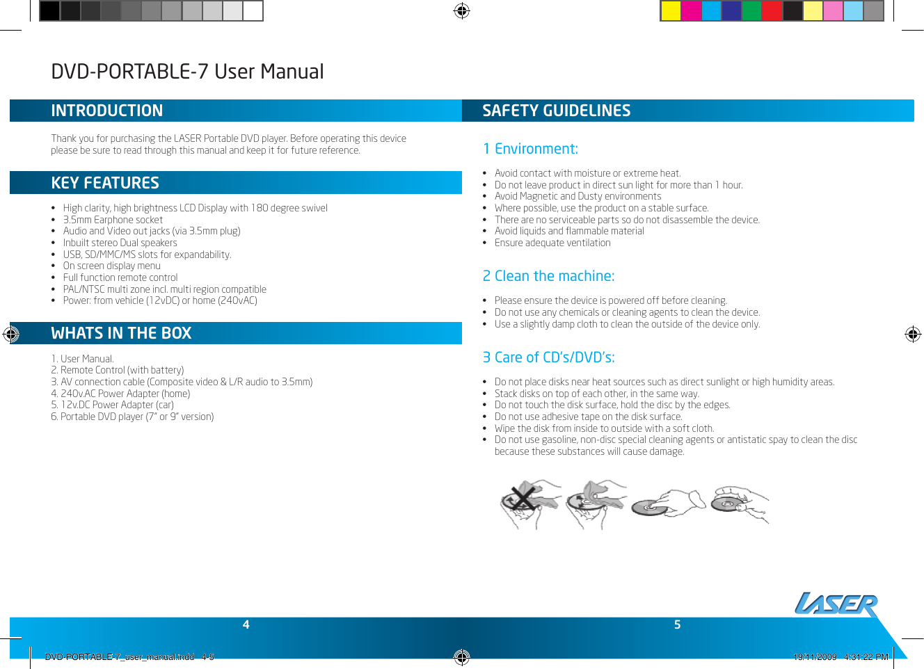 Page 3 of 9 - Laser Laser-Dvd-Portable-7-Users-Manual- DVD-PORTABLE-7_user_manual  Laser-dvd-portable-7-users-manual