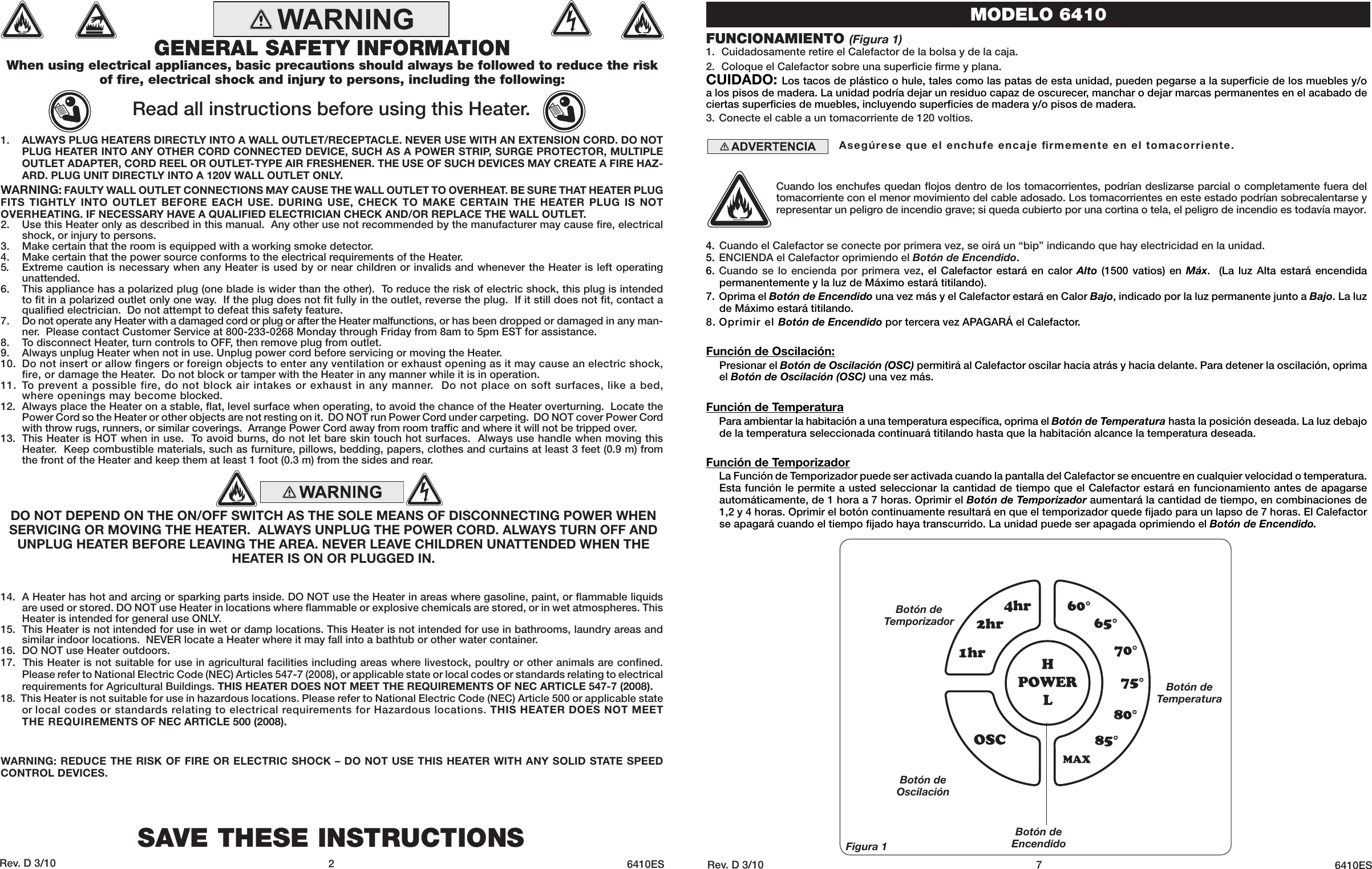 Page 2 of 4 - Lasko 6410 User Manual  To The A6b6e72a-28f5-445a-8892-7fffd568a706