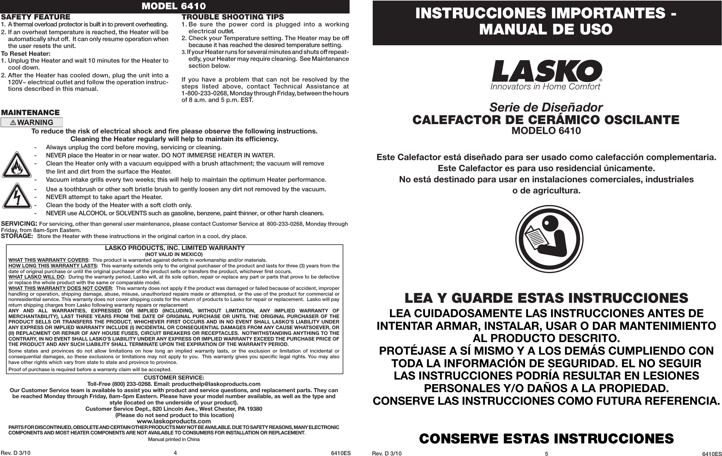 Page 4 of 4 - Lasko 6410 User Manual  To The A6b6e72a-28f5-445a-8892-7fffd568a706