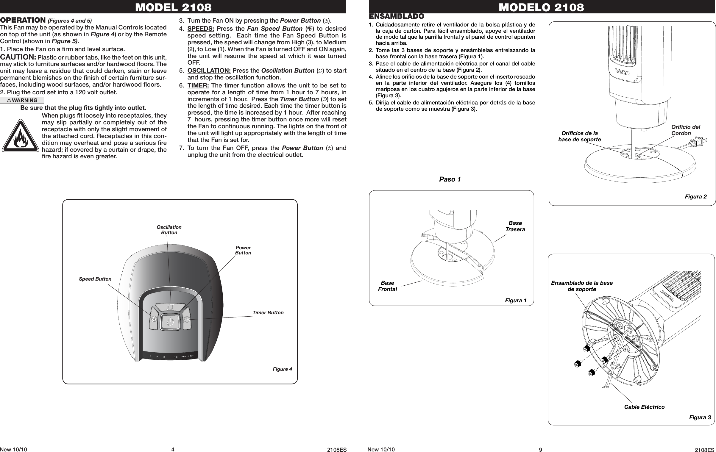 Page 4 of 6 - Lasko Lasko-Fan-2108-Users-Manual-  Lasko-fan-2108-users-manual