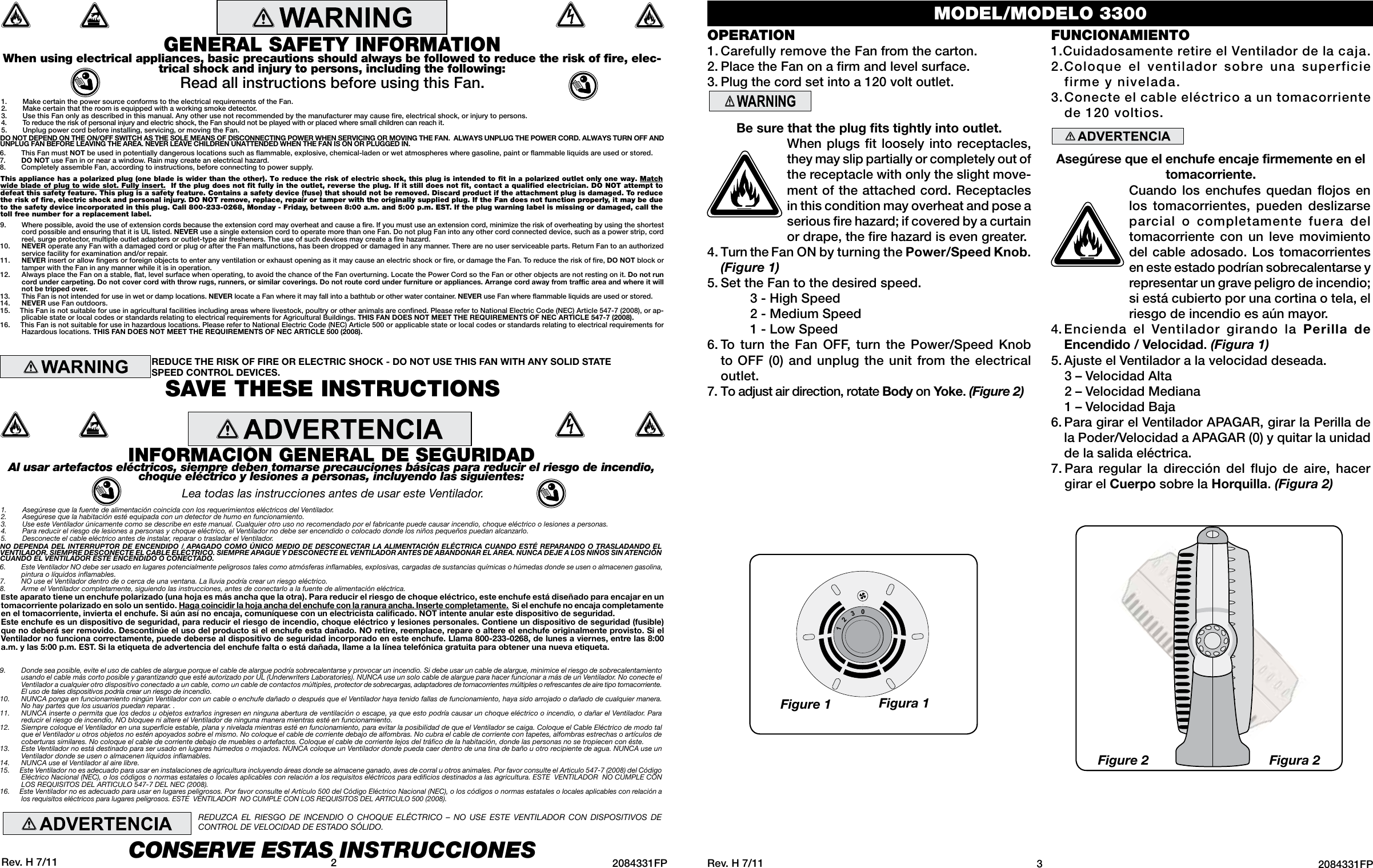 Page 2 of 2 - Lasko Lasko-Wind-Machine-Las3300-Users-Manual-  Lasko-wind-machine-las3300-users-manual