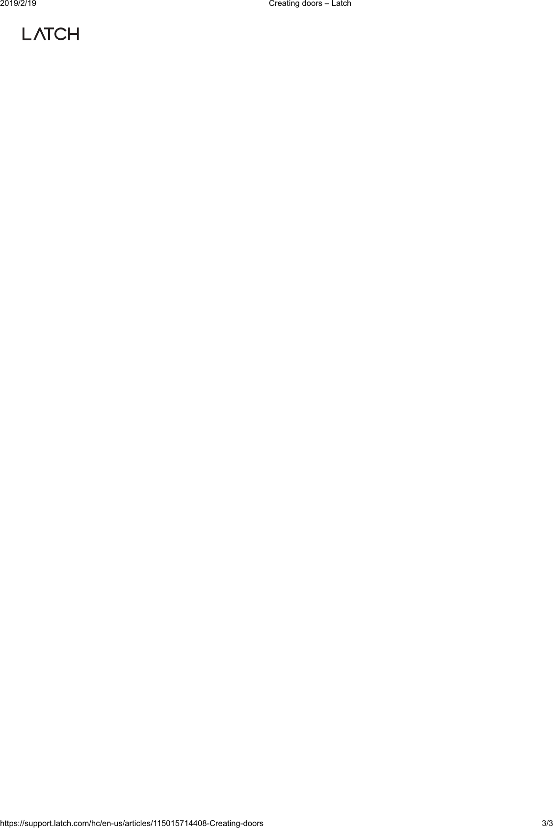  &amp;UHDWLQJGRRUV&plusmn;/DWFKKWWSVVXSSRUWODWFKFRPKFHQXVDUWLFOHV&amp;UHDWLQJGRRUV 