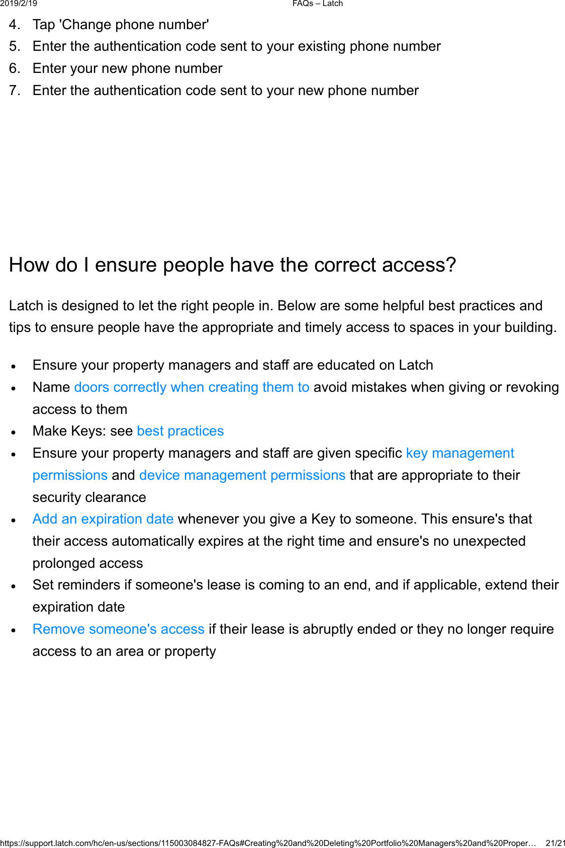  )$4V&plusmn;/DWFKKWWSVVXSSRUWODWFKFRPKFHQXVVHFWLRQV)$4V&amp;UHDWLQJDQG'HOHWLQJ3RUWIROLR0DQDJHUVDQG3URSHU&laquo; 7DS&amp;KDQJHSKRQHQXPEHU (QWHUWKHDXWKHQWLFDWLRQFRGHVHQWWR\RXUH[LVWLQJSKRQHQXPEHU (QWHU\RXUQHZSKRQHQXPEHU (QWHUWKHDXWKHQWLFDWLRQFRGHVHQWWR\RXUQHZSKRQHQXPEHU+RZGR,HQVXUHSHRSOHKDYHWKHFRUUHFWDFFHVV"/DWFKLVGHVLJQHGWROHWWKHULJKWSHRSOHLQ%HORZDUHVRPHKHOSIXOEHVWSUDFWLFHVDQGWLSVWRHQVXUHSHRSOHKDYHWKHDSSURSULDWHDQGWLPHO\DFFHVVWRVSDFHVLQ\RXUEXLOGLQJ(QVXUH\RXUSURSHUW\PDQDJHUVDQGVWDIIDUHHGXFDWHGRQ/DWFK1DPHGRRUVFRUUHFWO\ZKHQFUHDWLQJWKHPWRDYRLGPLVWDNHVZKHQJLYLQJRUUHYRNLQJDFFHVVWRWKHP0DNH.H\VVHHEHVWSUDFWLFHV(QVXUH\RXUSURSHUW\PDQDJHUVDQGVWDIIDUHJLYHQVSHFLILFNH\PDQDJHPHQWSHUPLVVLRQVDQGGHYLFHPDQDJHPHQWSHUPLVVLRQVWKDWDUHDSSURSULDWHWRWKHLUVHFXULW\FOHDUDQFH$GGDQH[SLUDWLRQGDWHZKHQHYHU\RXJLYHD.H\WRVRPHRQH7KLVHQVXUHVWKDWWKHLUDFFHVVDXWRPDWLFDOO\H[SLUHVDWWKHULJKWWLPHDQGHQVXUHVQRXQH[SHFWHGSURORQJHGDFFHVV6HWUHPLQGHUVLIVRPHRQHVOHDVHLVFRPLQJWRDQHQGDQGLIDSSOLFDEOHH[WHQGWKHLUH[SLUDWLRQGDWH5HPRYHVRPHRQHVDFFHVVLIWKHLUOHDVHLVDEUXSWO\HQGHGRUWKH\QRORQJHUUHTXLUHDFFHVVWRDQDUHDRUSURSHUW\