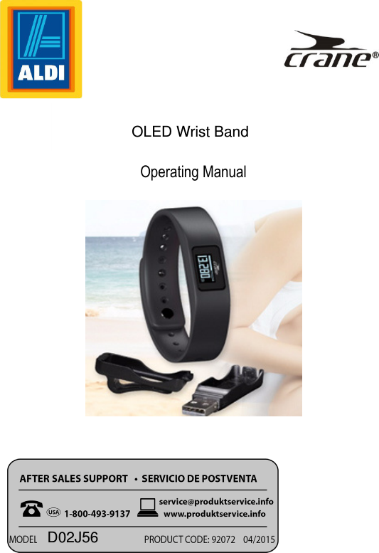    Fitness Wristband  Operating Manual      OLED Wrist BandD02J56