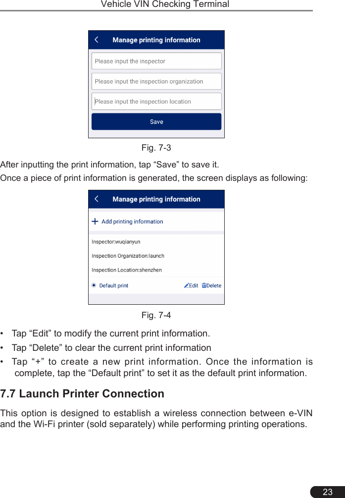 Page 27 of Launch Tech HTT Vehicle VIN Checking Terminal, Professional full vehicle model handheld diagnostic tool User Manual 