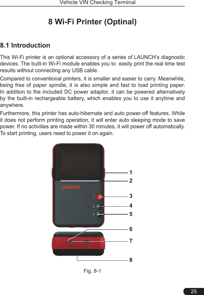 Page 29 of Launch Tech HTT Vehicle VIN Checking Terminal, Professional full vehicle model handheld diagnostic tool User Manual 