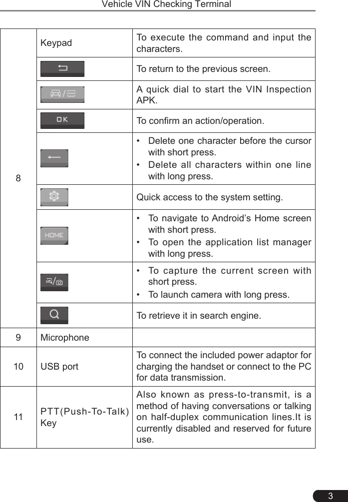 Page 7 of Launch Tech HTT Vehicle VIN Checking Terminal, Professional full vehicle model handheld diagnostic tool User Manual 