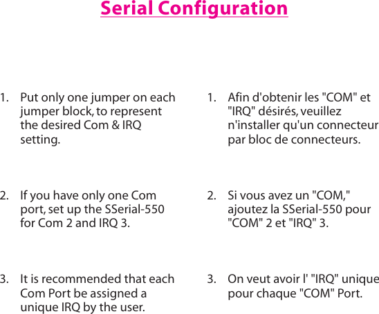 Lava Computer Sserial 550 Users Manual Installation