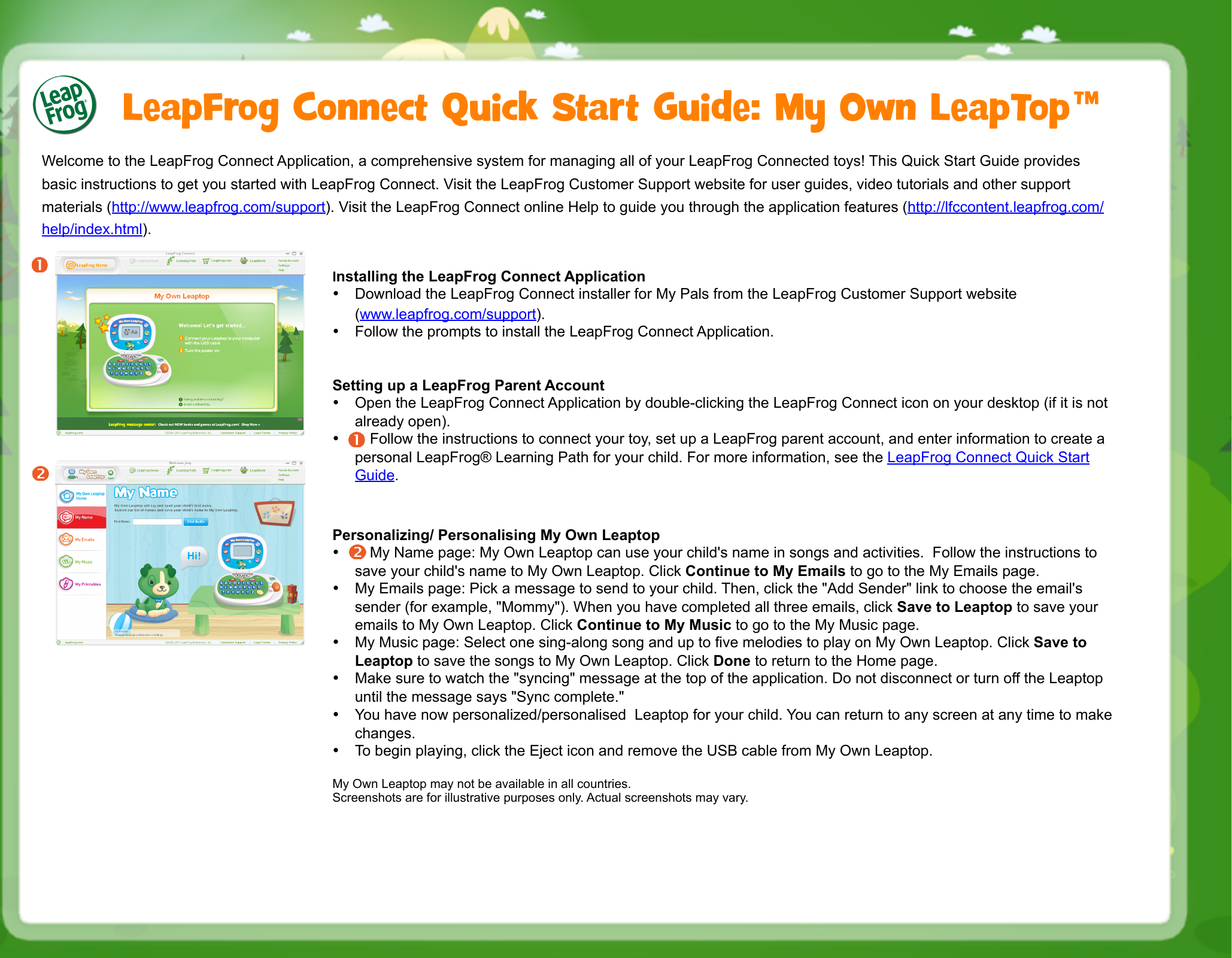 Page 3 of 11 - Leapfrog Leapfrog-Connect-Application-Quick-Start-Manual-  Leapfrog-connect-application-quick-start-manual