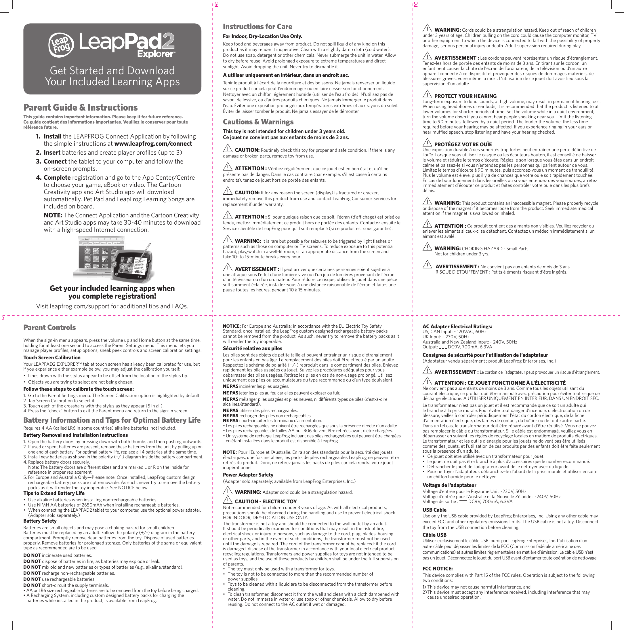 Page 1 of 2 - Leapfrog Leapfrog-Leappad-2-Explorer-Parent-Guide-And-Instructions- CS9706_LPE_LePd2GnPk_PGm2  Leapfrog-leappad-2-explorer-parent-guide-and-instructions
