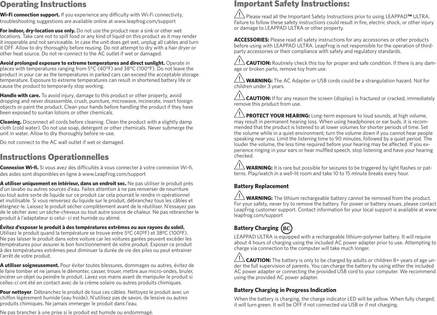 Leapfrog Leappad Ultra Parent Guide And Instructions