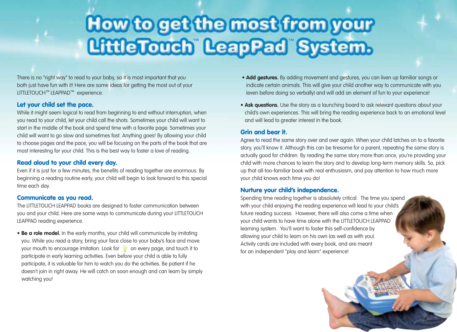 Page 2 of 6 - Leapfrog Leapfrog-Little-Touch-Leappad-Parent-Guide-And-Instructions- 659-LTLP_PGrm14_060303  Leapfrog-little-touch-leappad-parent-guide-and-instructions