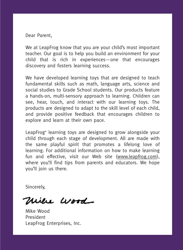 Page 2 of 6 - Leapfrog Leapfrog-Mind-Mania-Spelling-Clip-Users-Manual- 40205_MMS_PGF2_030503  Leapfrog-mind-mania-spelling-clip-users-manual