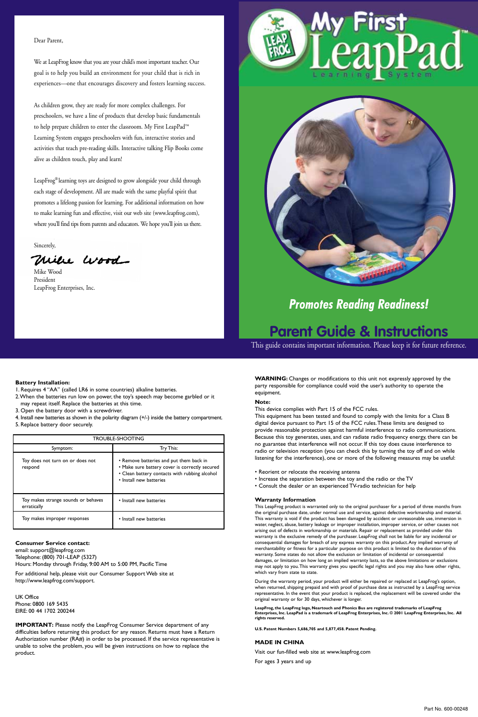 Page 1 of 2 - Leapfrog Leapfrog-My-First-Leappad-Parent-Guide-And-Instructions-  Leapfrog-my-first-leappad-parent-guide-and-instructions