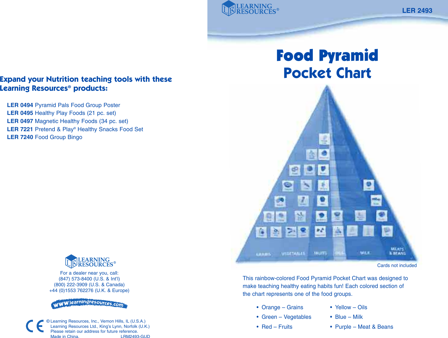 Page 1 of 2 - Learning-Resources Learning-Resources-Food-Pyramid-Ler-2493-Users-Manual- 2292 Sequencing PC GUD  Learning-resources-food-pyramid-ler-2493-users-manual