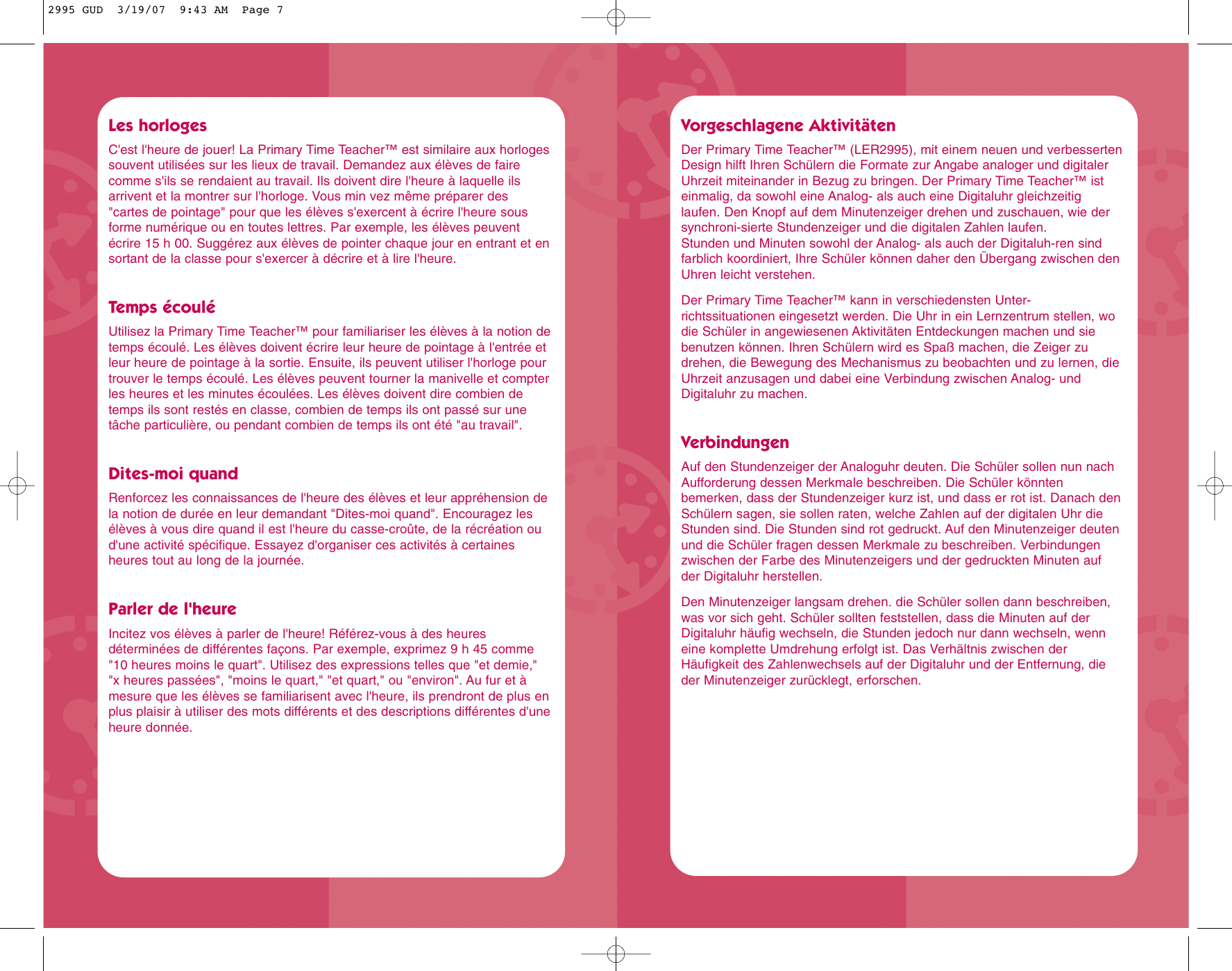 Page 4 of 10 - Learning-Resources Learning-Resources-Learning-Resources-Inc-Time-Clock-Ler-2995-Users-Manual- 2995 GUD Learning-resources-learning-resources-inc-time-clock-ler-2995-users-manual