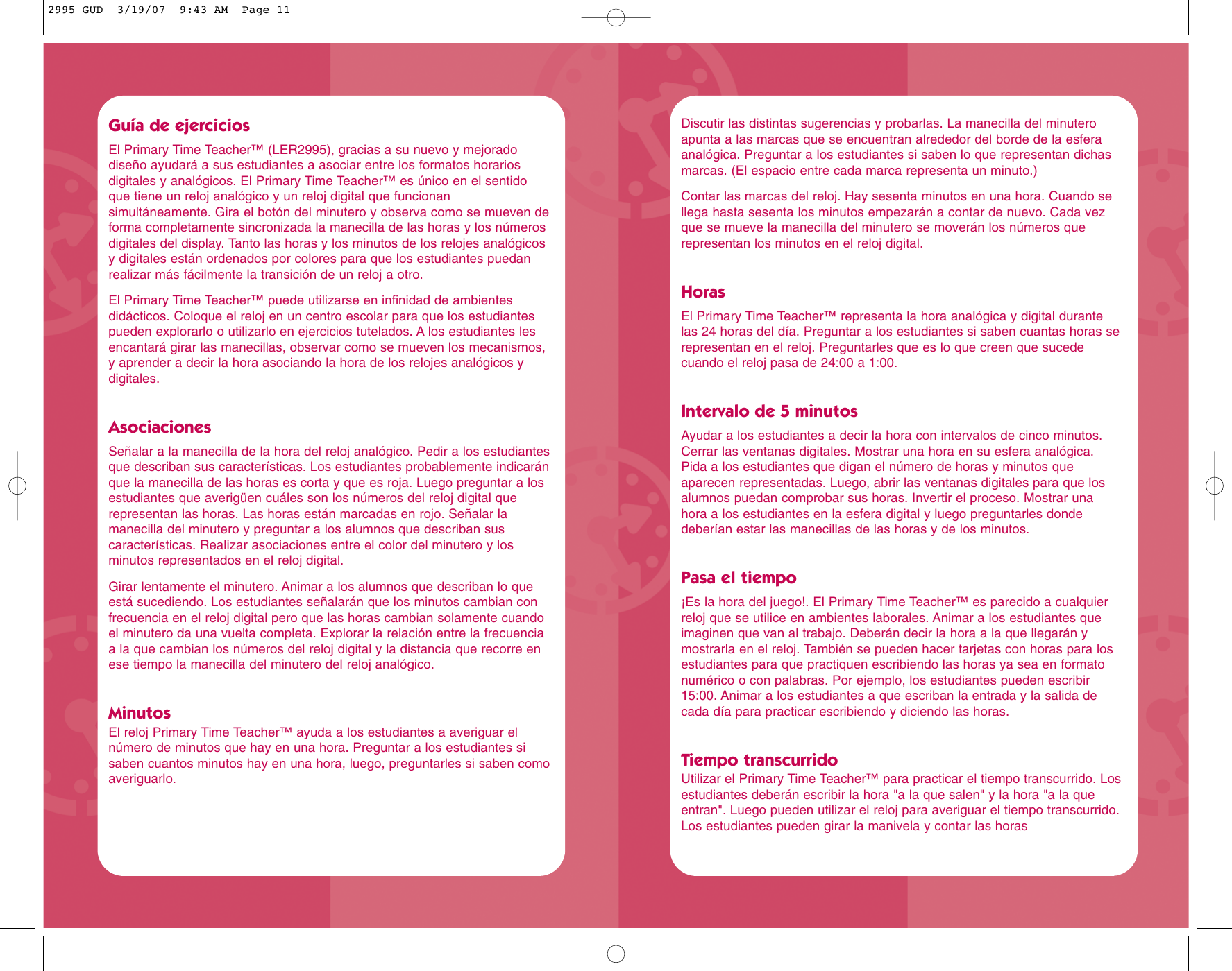 Page 6 of 10 - Learning-Resources Learning-Resources-Learning-Resources-Inc-Time-Clock-Ler-2995-Users-Manual- 2995 GUD Learning-resources-learning-resources-inc-time-clock-ler-2995-users-manual