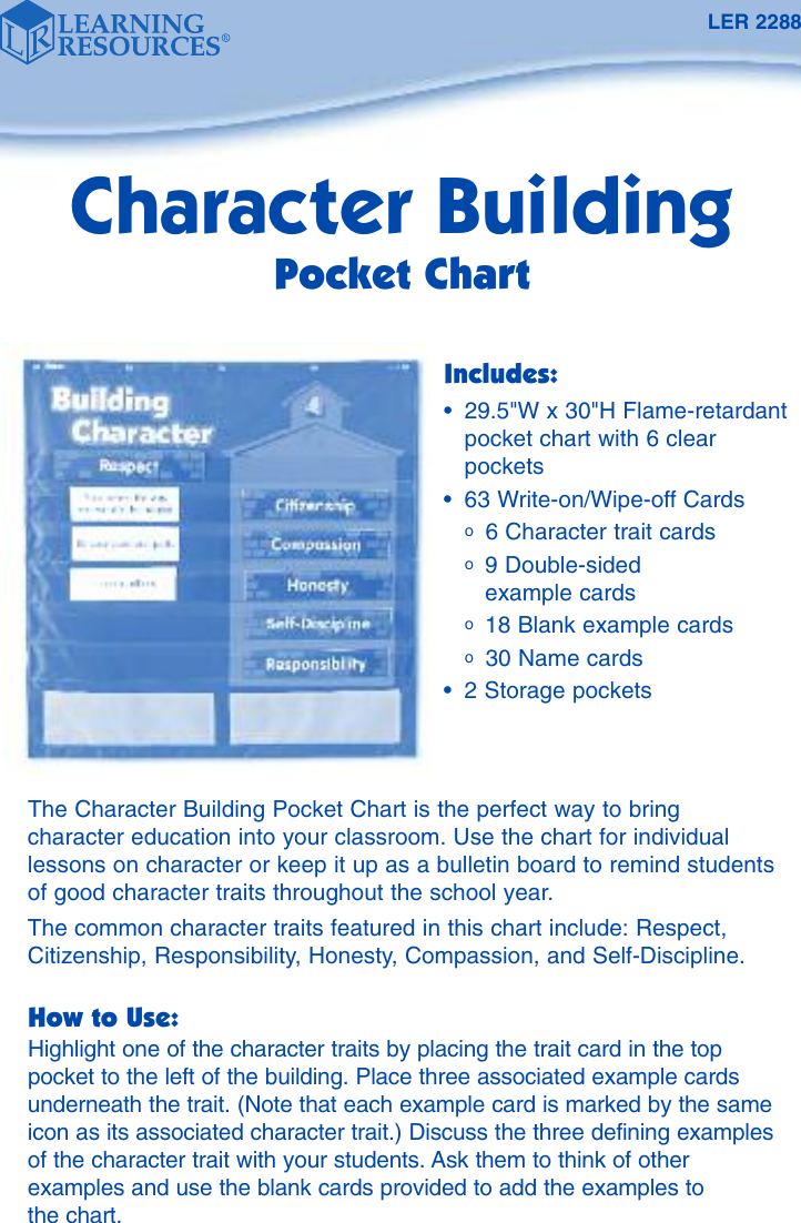 Character Building Chart