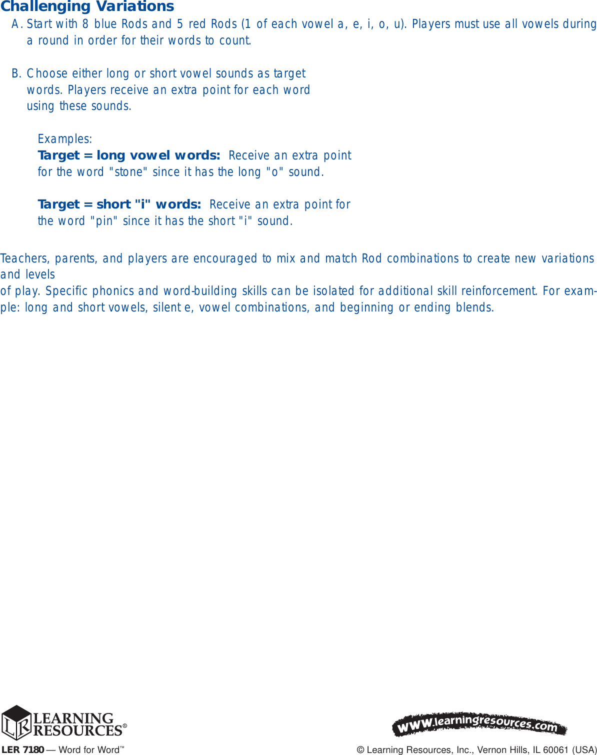 Page 3 of 4 - Learning-Resources Learning-Resources-Word-For-Word-Ler-7180-Users-Manual- 7180 GUD Internet  Learning-resources-word-for-word-ler-7180-users-manual