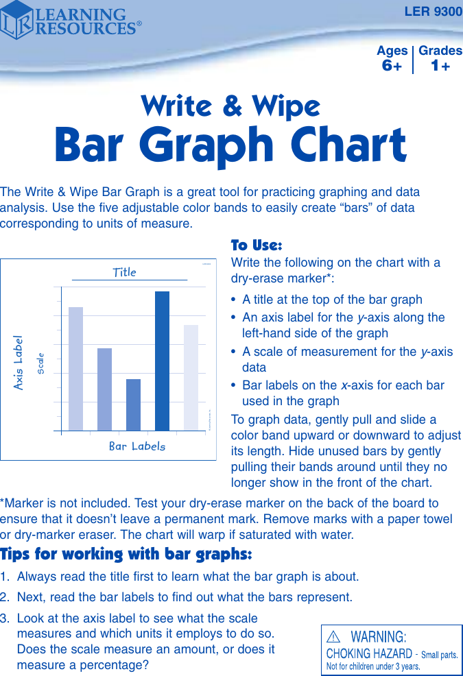 Page 1 of 2 - Learning-Resources Learning-Resources-Write-And-Wipe-Bar-Graph-Chart-Ler-9300-Users-Manual-  Learning-resources-write-and-wipe-bar-graph-chart-ler-9300-users-manual