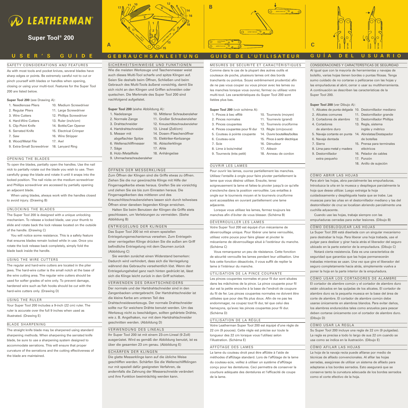 Page 1 of 2 - Leatherman Leatherman-Super-Tool-200-Users-Manual- Leatherman-super-tool-200-users-manual