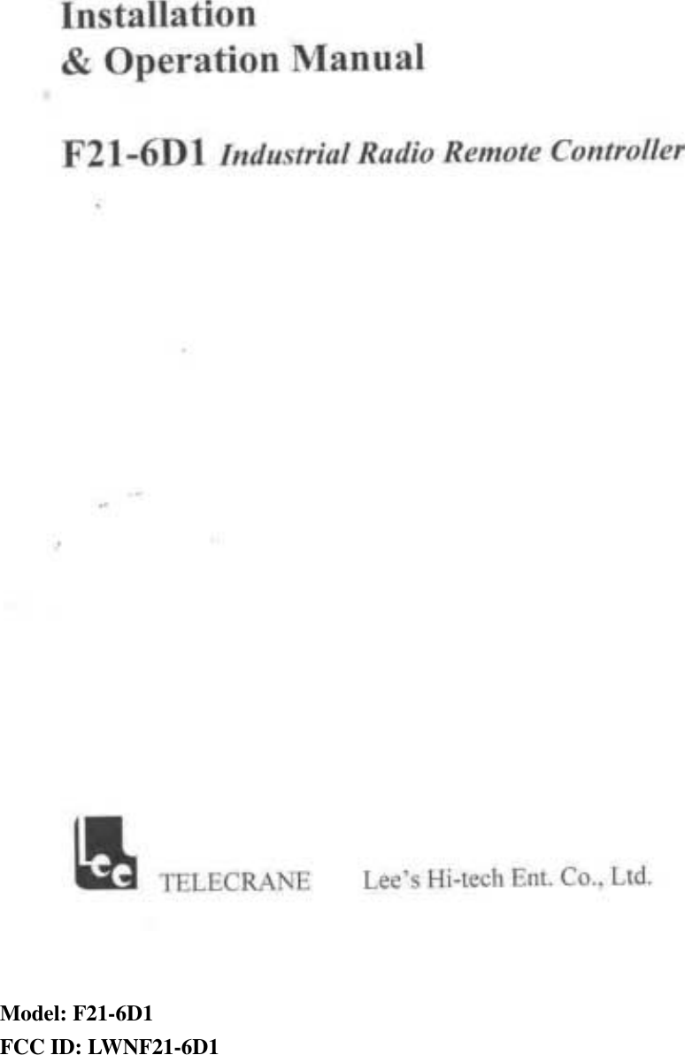 Model: F21-6D1 FCC ID: LWNF21-6D1