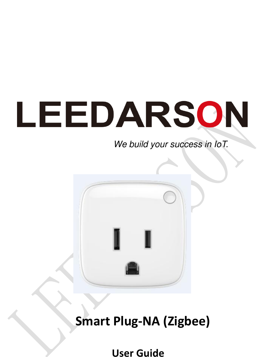 Page 1 of Leedarson Lighting 6PLZAA0 Smart plug-NA (Zigbee) User Manual 