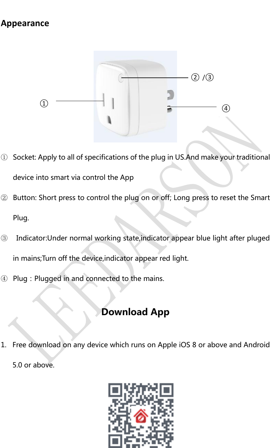 Page 2 of Leedarson Lighting 6PLZAA0 Smart plug-NA (Zigbee) User Manual 
