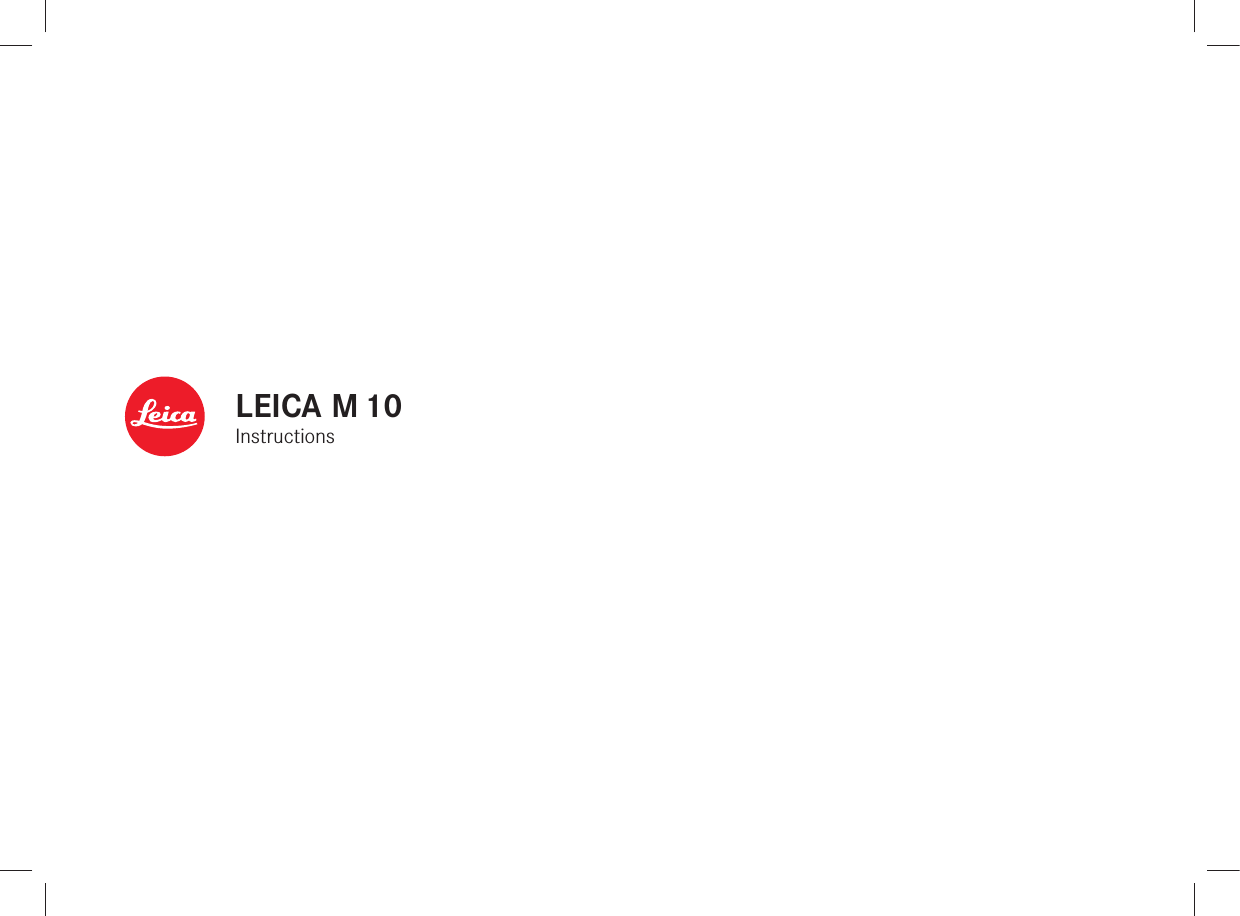 LEICA M 10Instructions