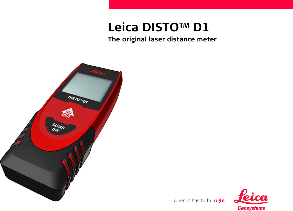 Leica DISTOTM D1The original laser distance meter