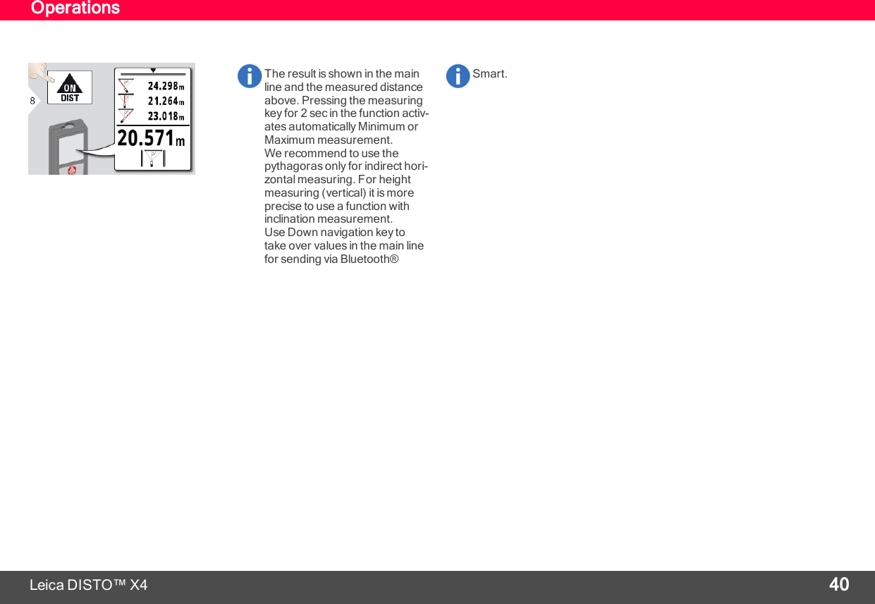 Page 41 of Leica Geosystems CPD LD3BT Laser Distance Meter User Manual My