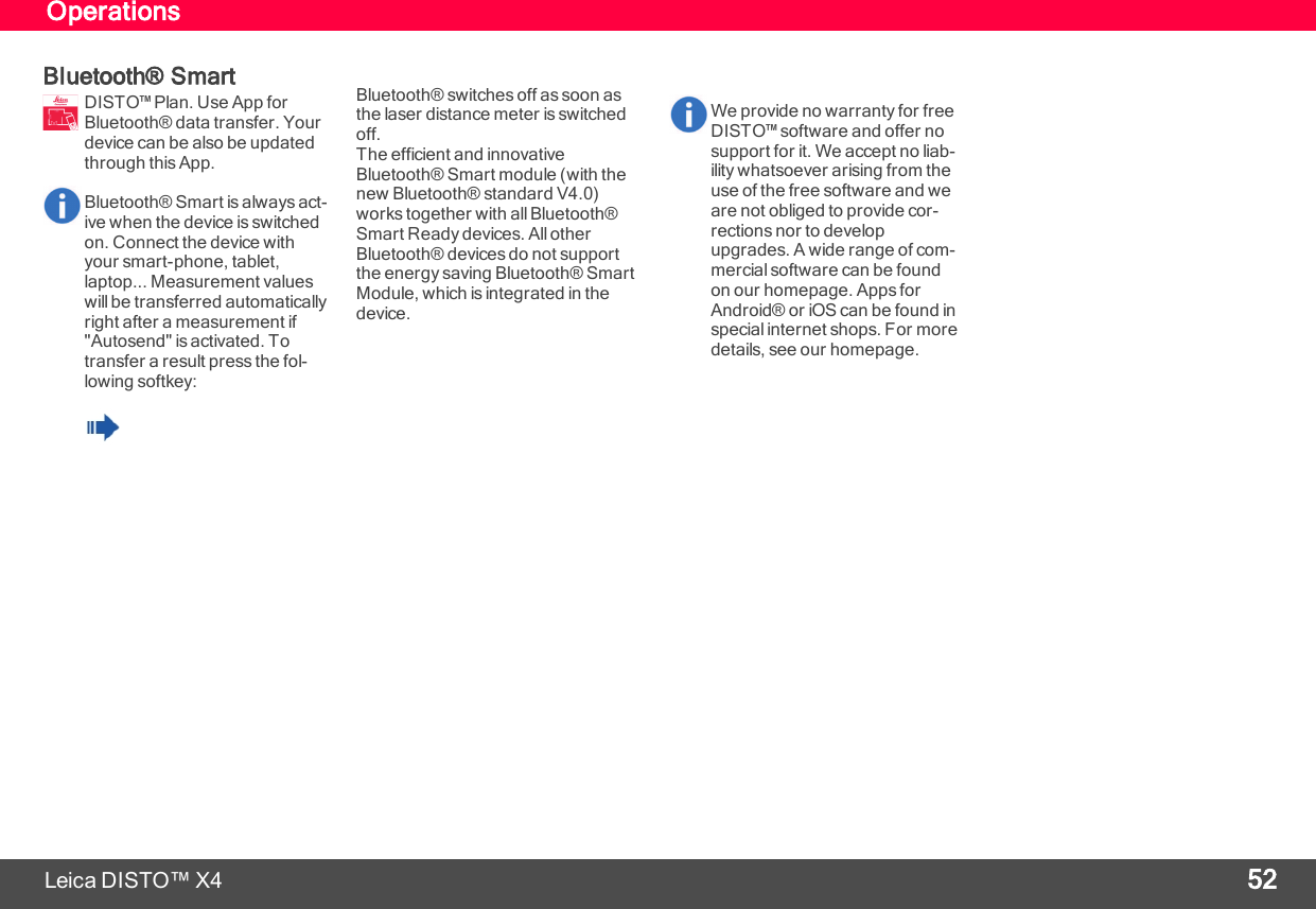 Page 53 of Leica Geosystems CPD LD3BT Laser Distance Meter User Manual My