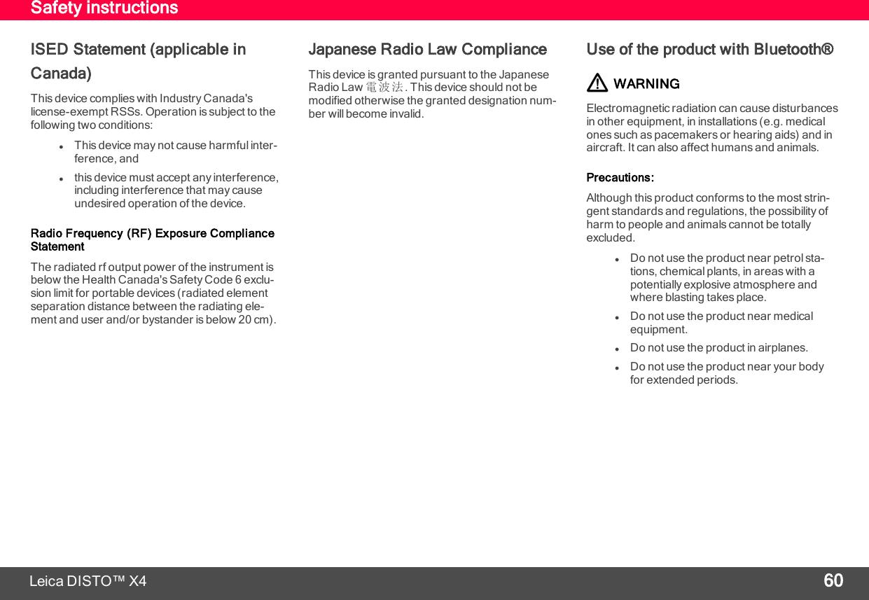 Page 61 of Leica Geosystems CPD LD3BT Laser Distance Meter User Manual My