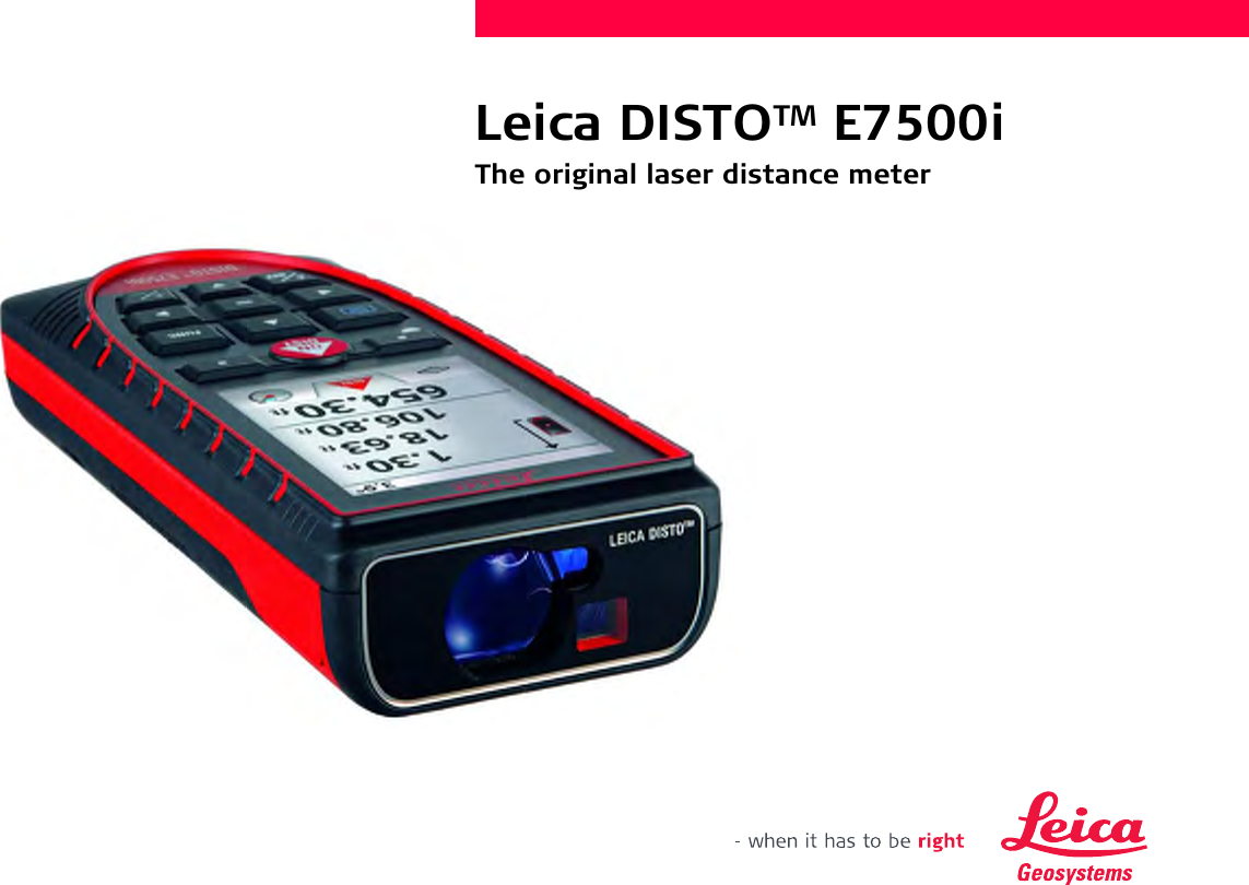 Leica DISTOTM E7500iThe original laser distance meter
