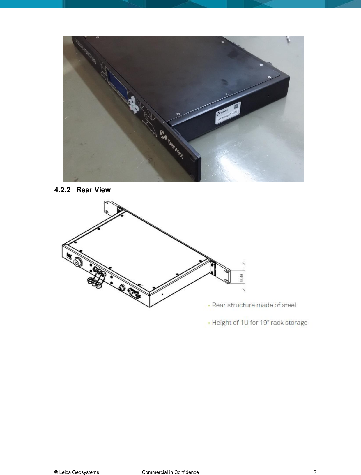  © Leica Geosystems  Commercial in Confidence     7  4.2.2  Rear View  