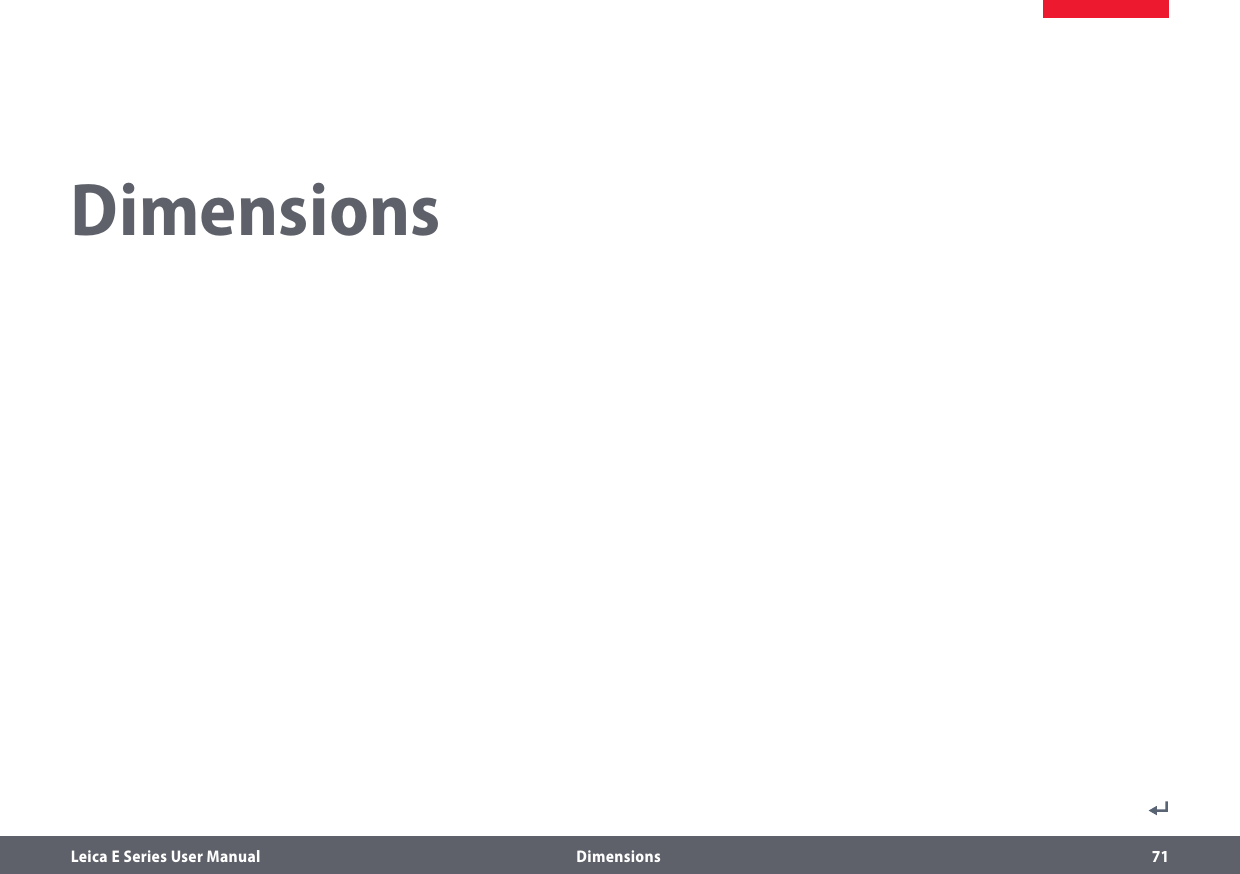 Leica E Series User Manual  Dimensions 71Dimensions