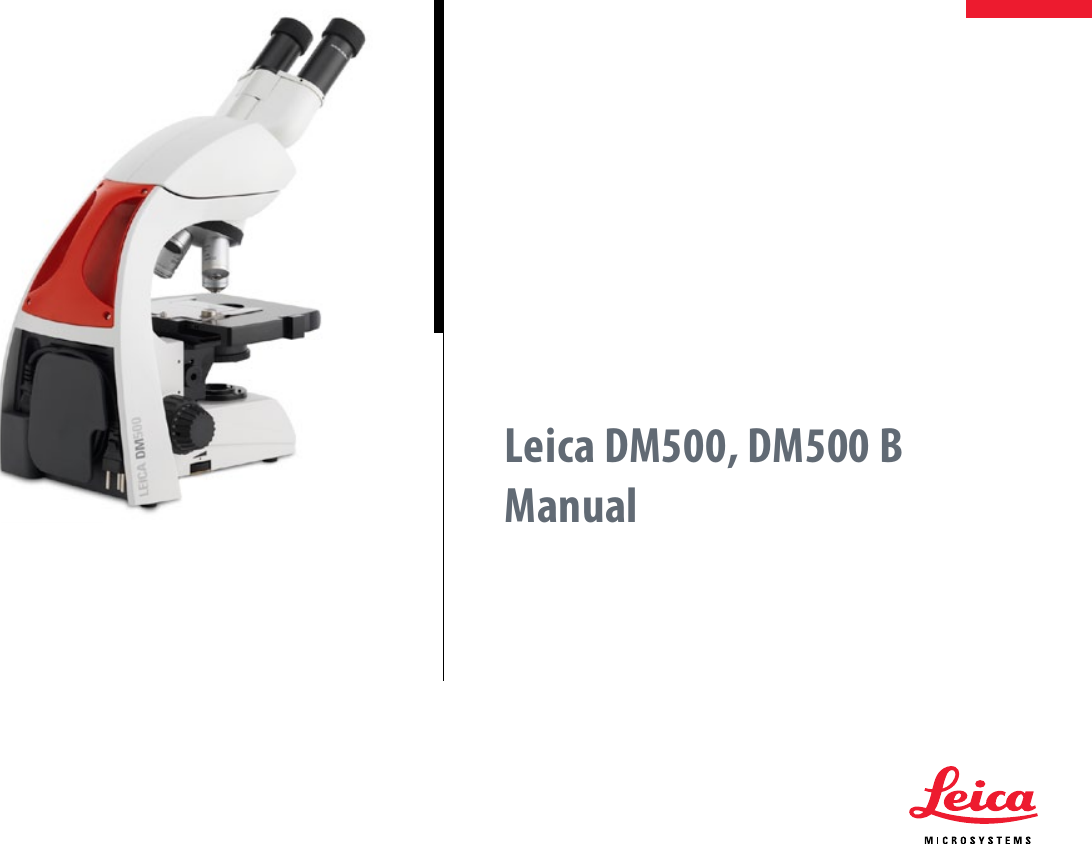 Leica Microscope And Magnifier Dm500 B Users Manual