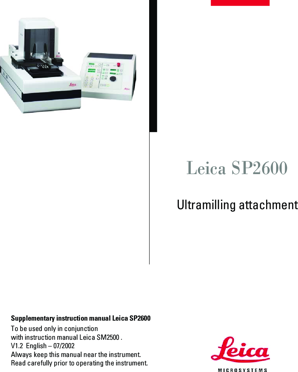 Leica SP2600 SP2600_V1 3_en.p65 User Manual To The 42f3d1c2 b423 4404