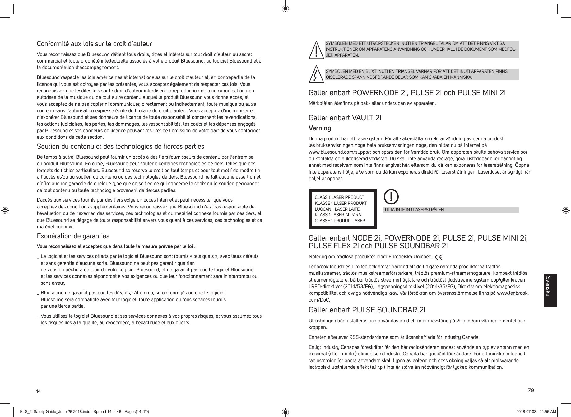 Page 14 of Lenbrook PN2I Wireless Music Streaming Amplifier User Manual BLS 2i Safety Guide June 26 2018 indd