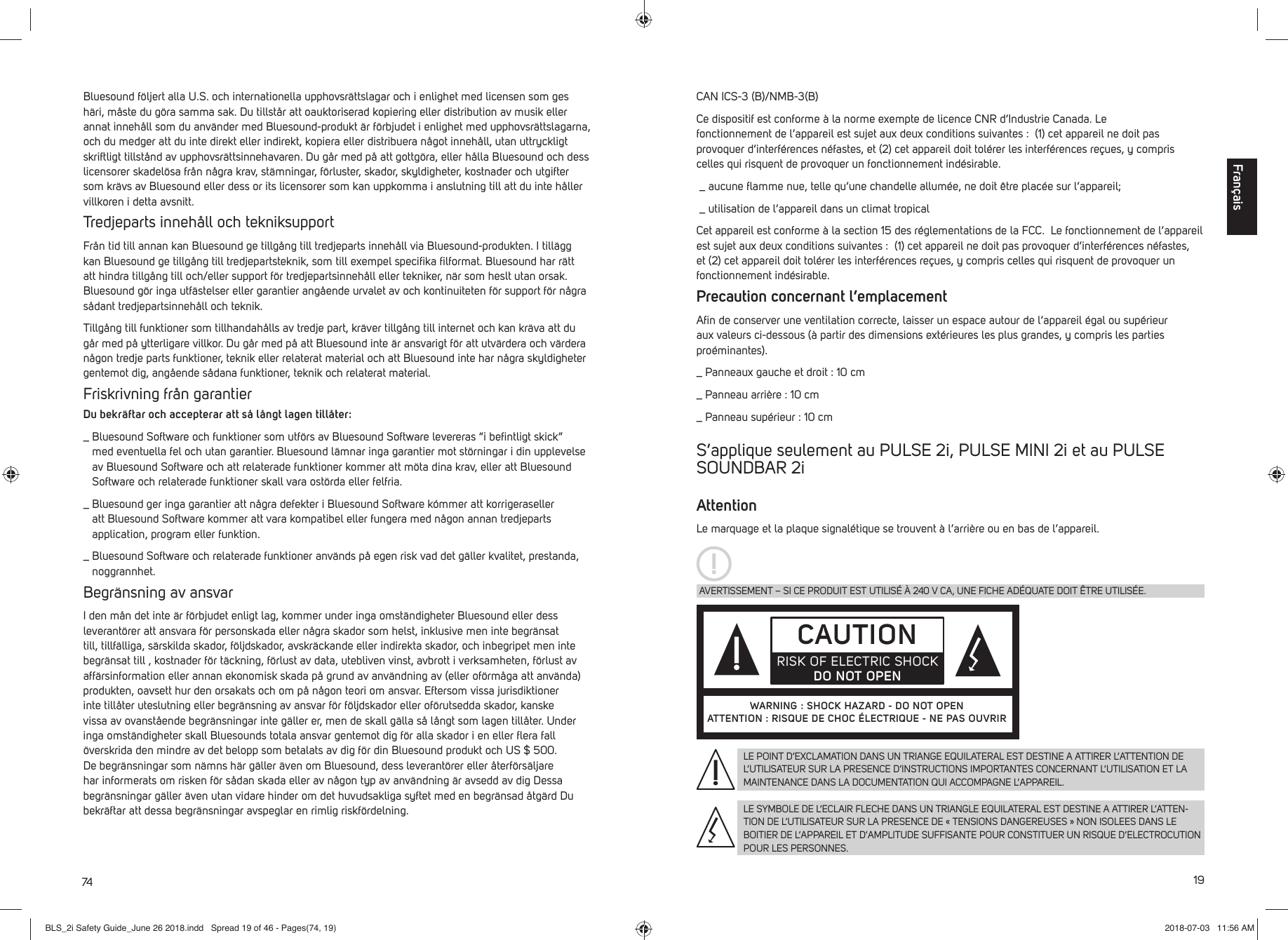 Page 19 of Lenbrook PN2I Wireless Music Streaming Amplifier User Manual BLS 2i Safety Guide June 26 2018 indd