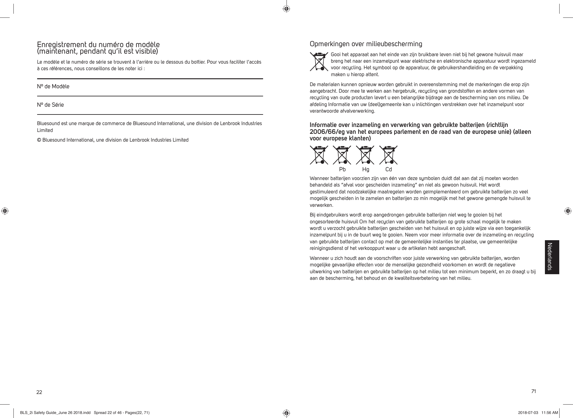 Page 22 of Lenbrook PN2I Wireless Music Streaming Amplifier User Manual BLS 2i Safety Guide June 26 2018 indd