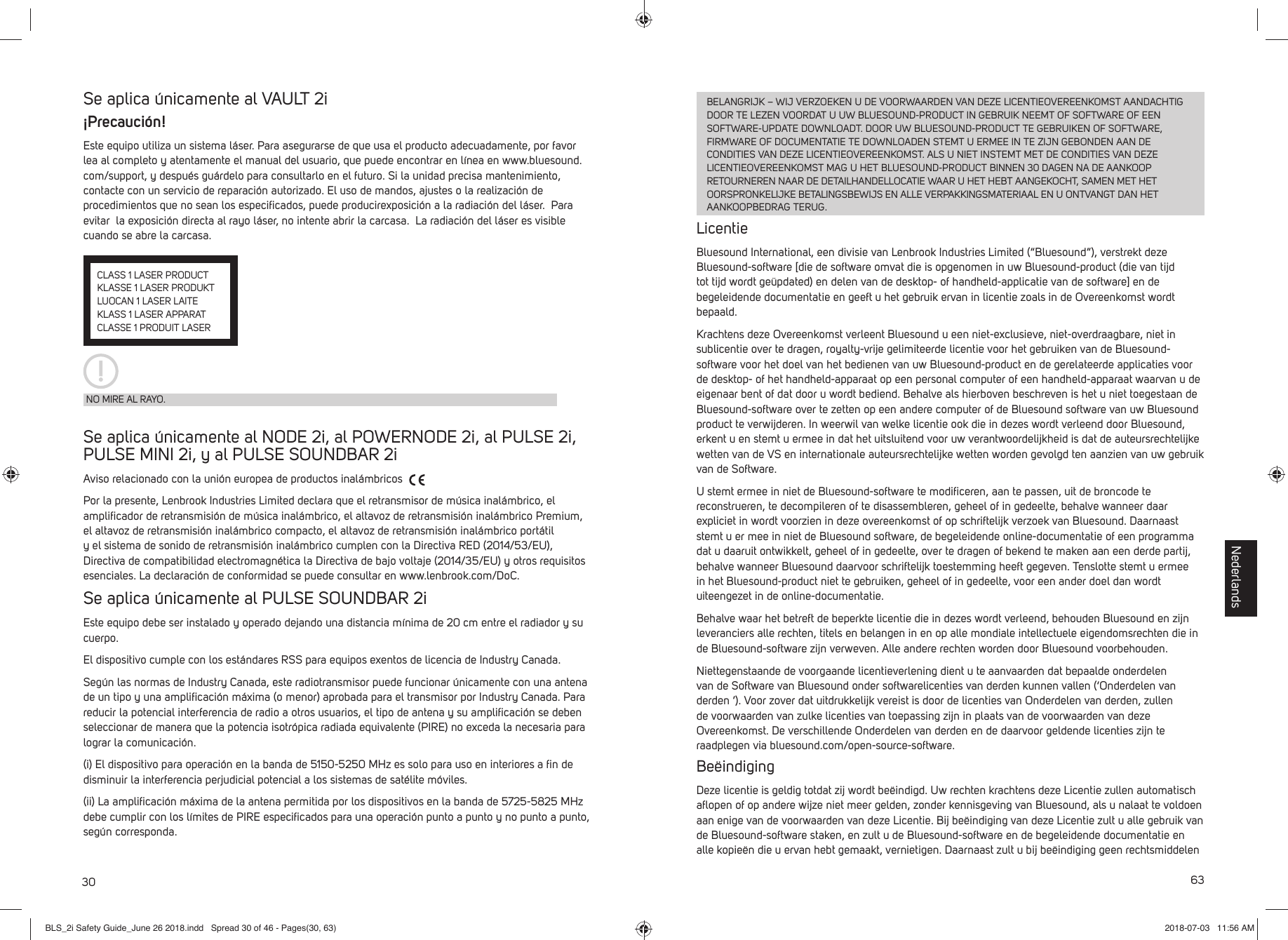 Page 30 of Lenbrook PN2I Wireless Music Streaming Amplifier User Manual BLS 2i Safety Guide June 26 2018 indd
