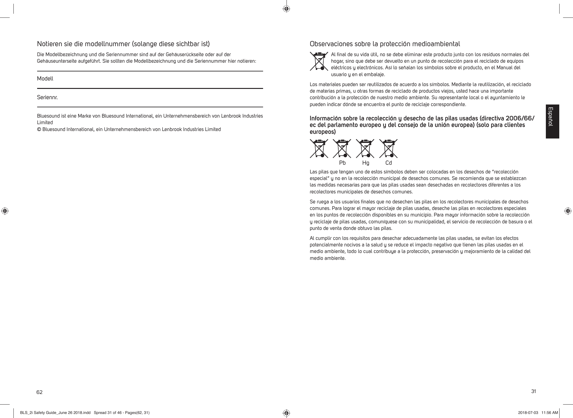 Page 31 of Lenbrook PN2I Wireless Music Streaming Amplifier User Manual BLS 2i Safety Guide June 26 2018 indd