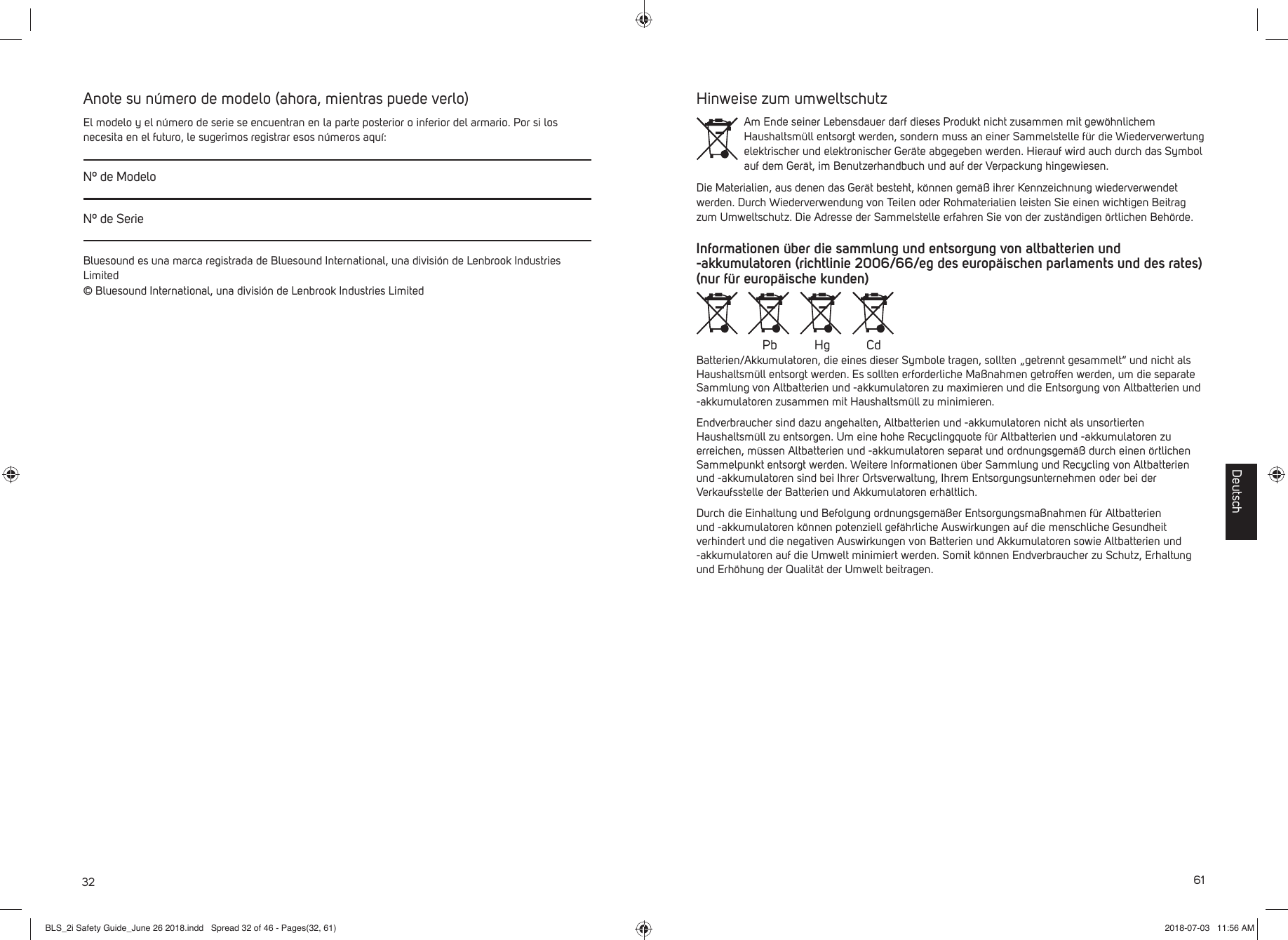 Page 32 of Lenbrook PN2I Wireless Music Streaming Amplifier User Manual BLS 2i Safety Guide June 26 2018 indd