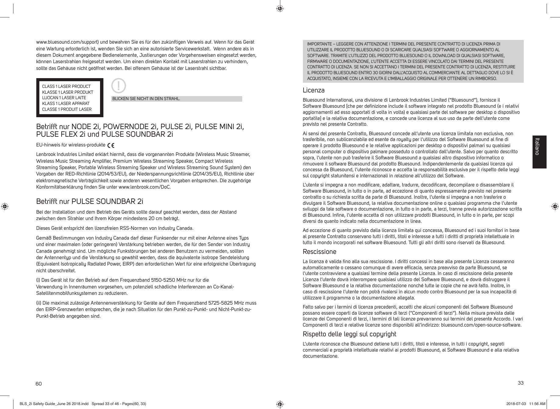 Page 33 of Lenbrook PN2I Wireless Music Streaming Amplifier User Manual BLS 2i Safety Guide June 26 2018 indd