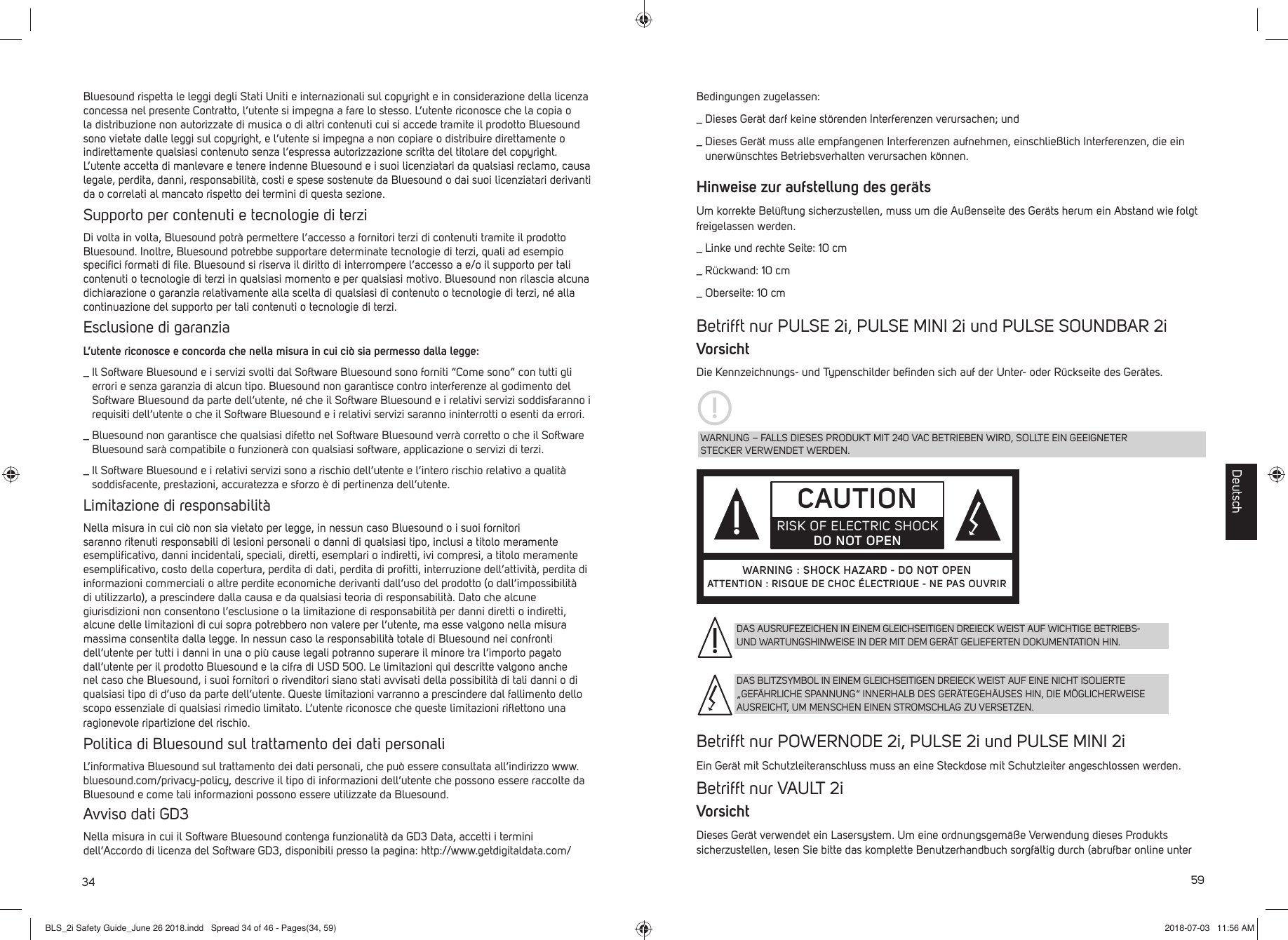 Page 34 of Lenbrook PN2I Wireless Music Streaming Amplifier User Manual BLS 2i Safety Guide June 26 2018 indd