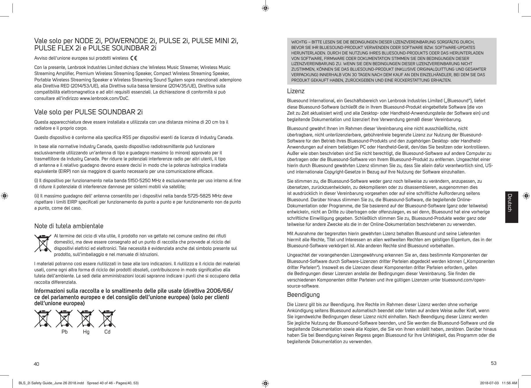 Page 40 of Lenbrook PN2I Wireless Music Streaming Amplifier User Manual BLS 2i Safety Guide June 26 2018 indd