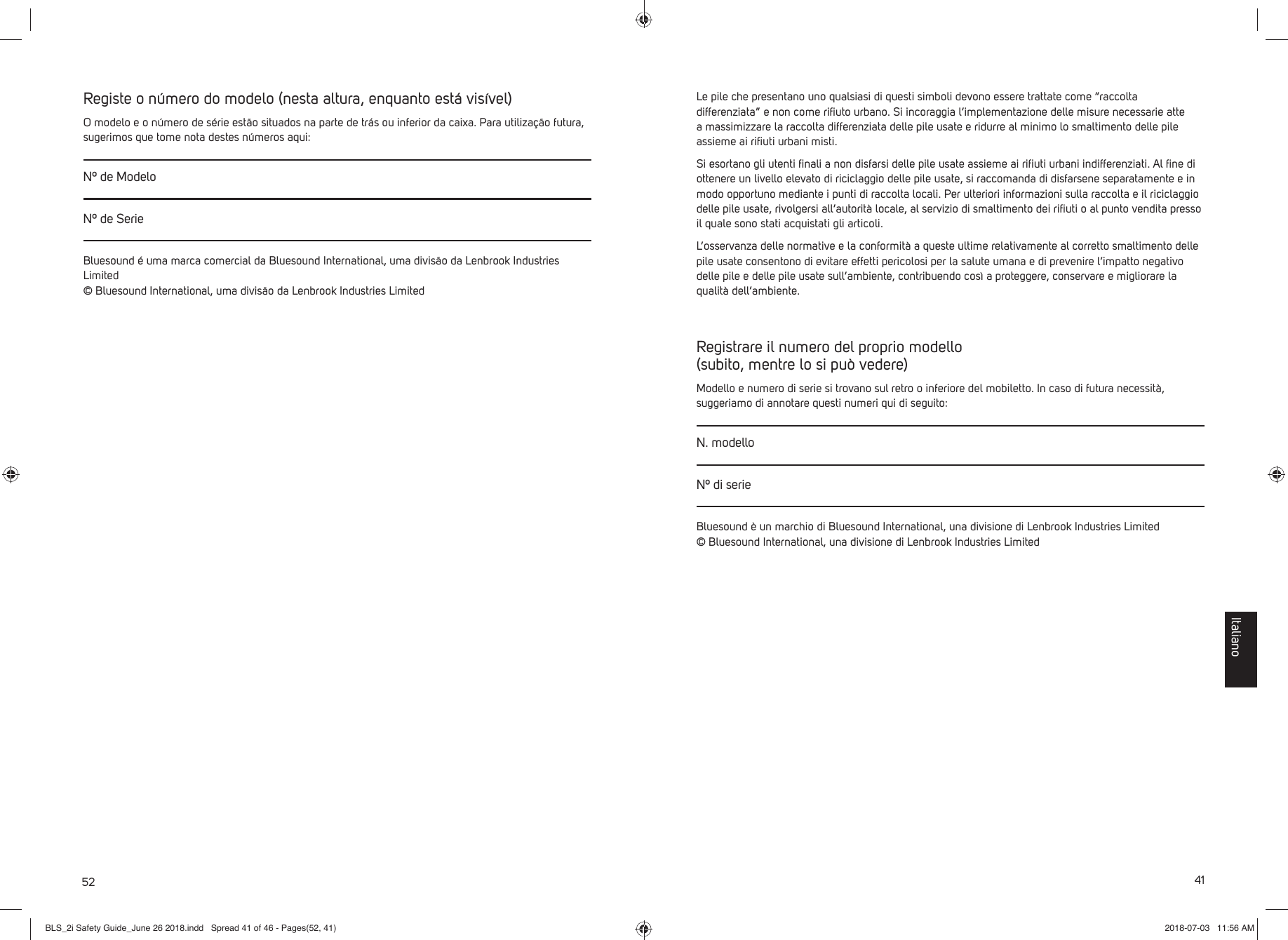 Page 41 of Lenbrook PN2I Wireless Music Streaming Amplifier User Manual BLS 2i Safety Guide June 26 2018 indd